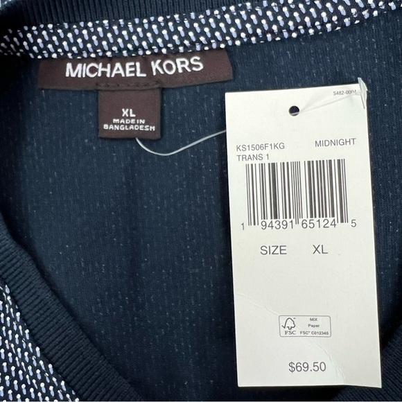 Michael Kors Men’s Pullover Polo  Shirt Sz XL Multi Color Short Sleeve NWT - Picture 5 of 10